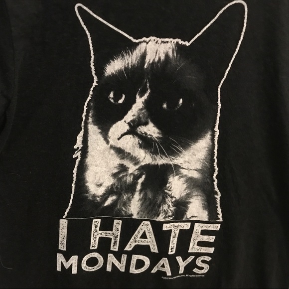 Grumpy Cat T-shirt "I HATE MONDAYS" - Med / Black - Picture 2 of 3
